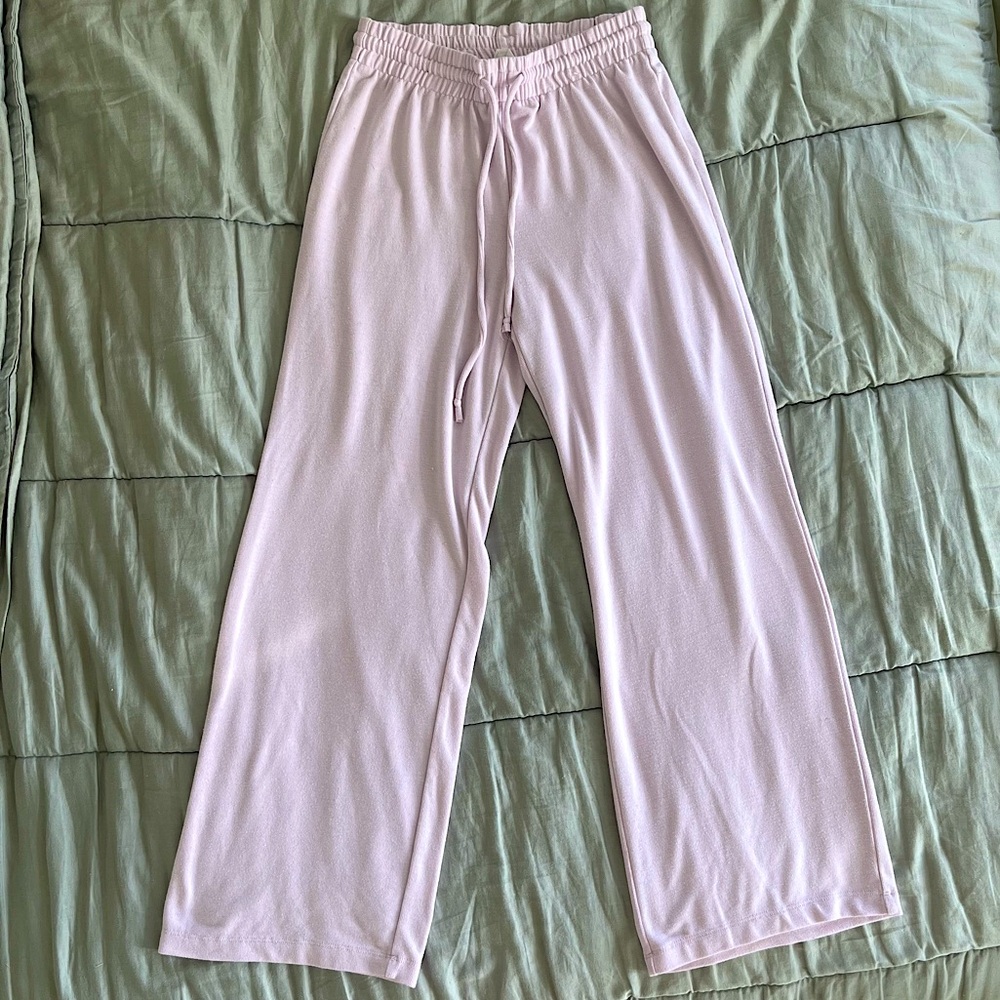 WILFRED BABY PINK WIDE LEG JOGGERS